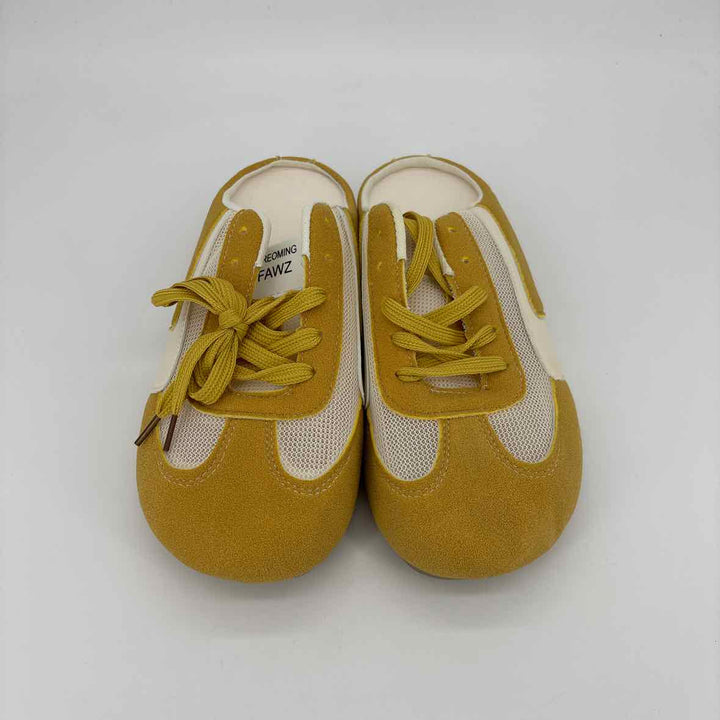 Shoe Size 9 Yellow Faux Leather Mesh Sneakers