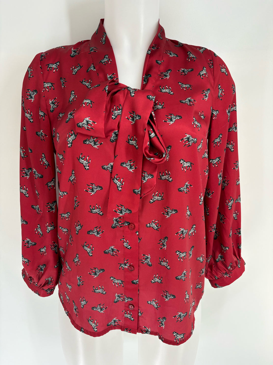 Size S JOY JOY Red Silk Shirt