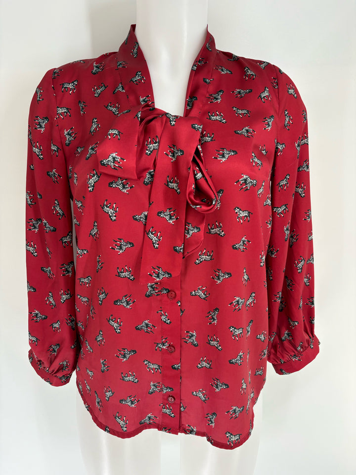 Size S JOY JOY Red Silk Shirt