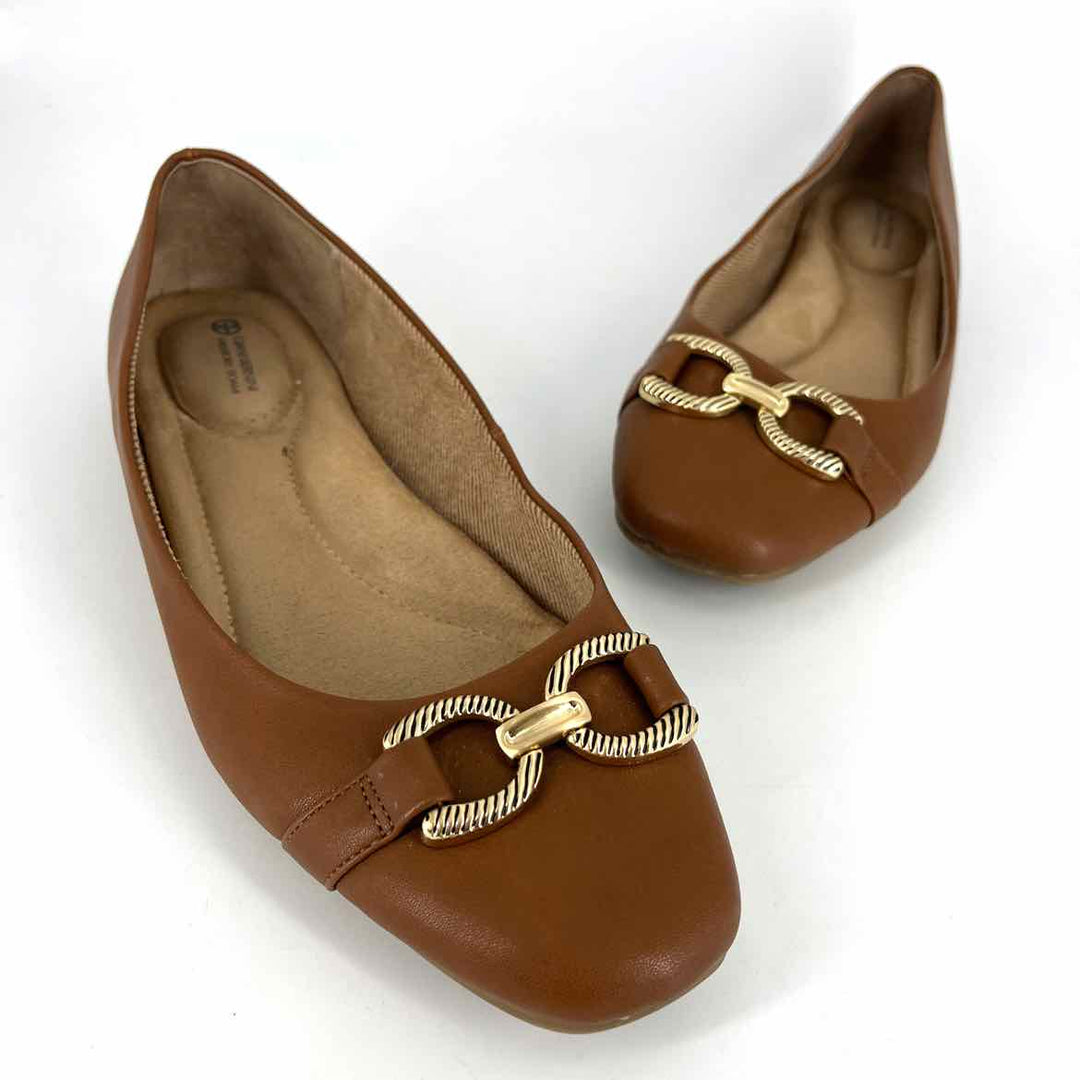 Shoe Size 9.5 Camel Flats