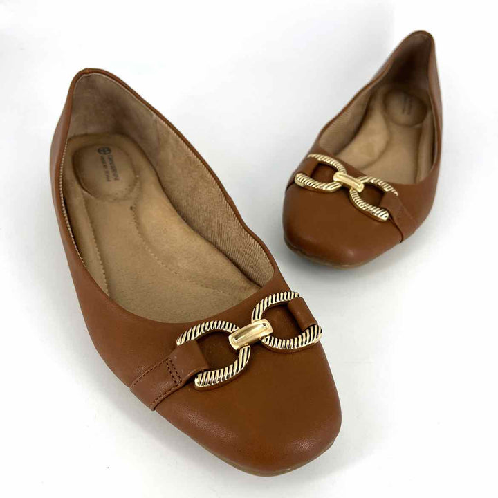 Shoe Size 9.5 Camel Flats