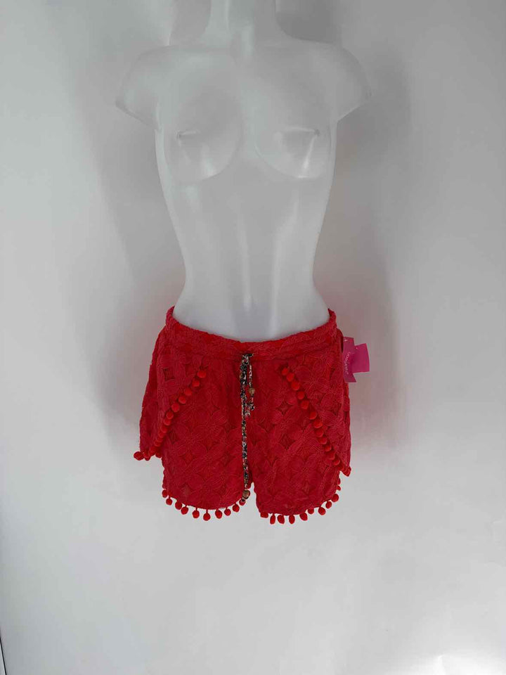 Size L XHILARATION Red Lace Shorts