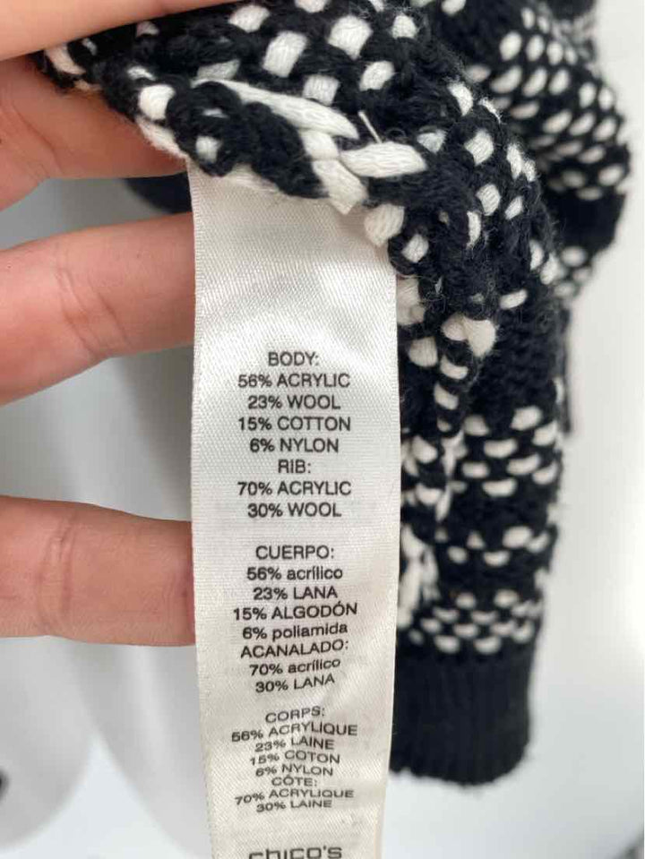 Size L Chico's Black/White Sweater