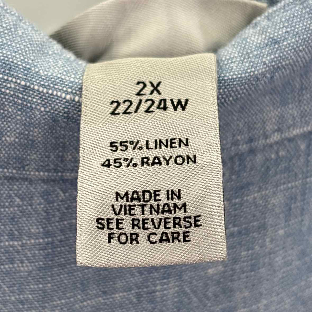 Size 2X CATHERINES Blue Linen Pants