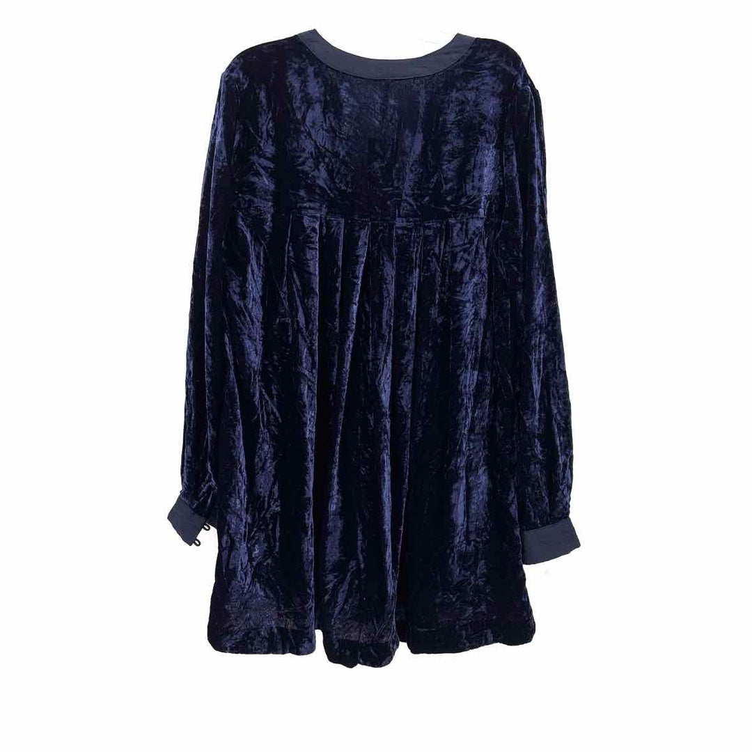 Size S FREE PEOPLE Navy Suede Shirt