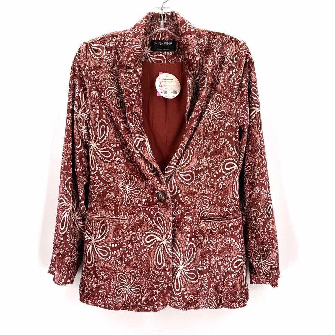 Size XS MINK PINK Rust Velvet Jacket