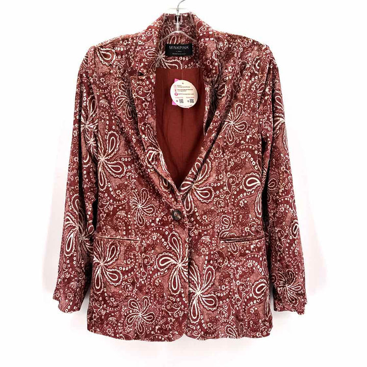 Size XS MINK PINK Rust Velvet Jacket
