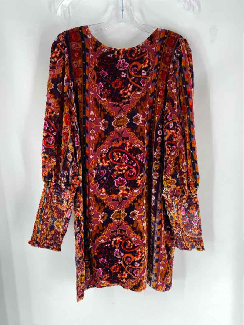 Size 16 Anthropologie Multi-Color Velour Dress