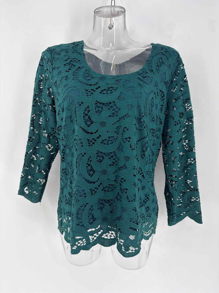 Size XL NANETTE LEPORE Green Lace Shirt