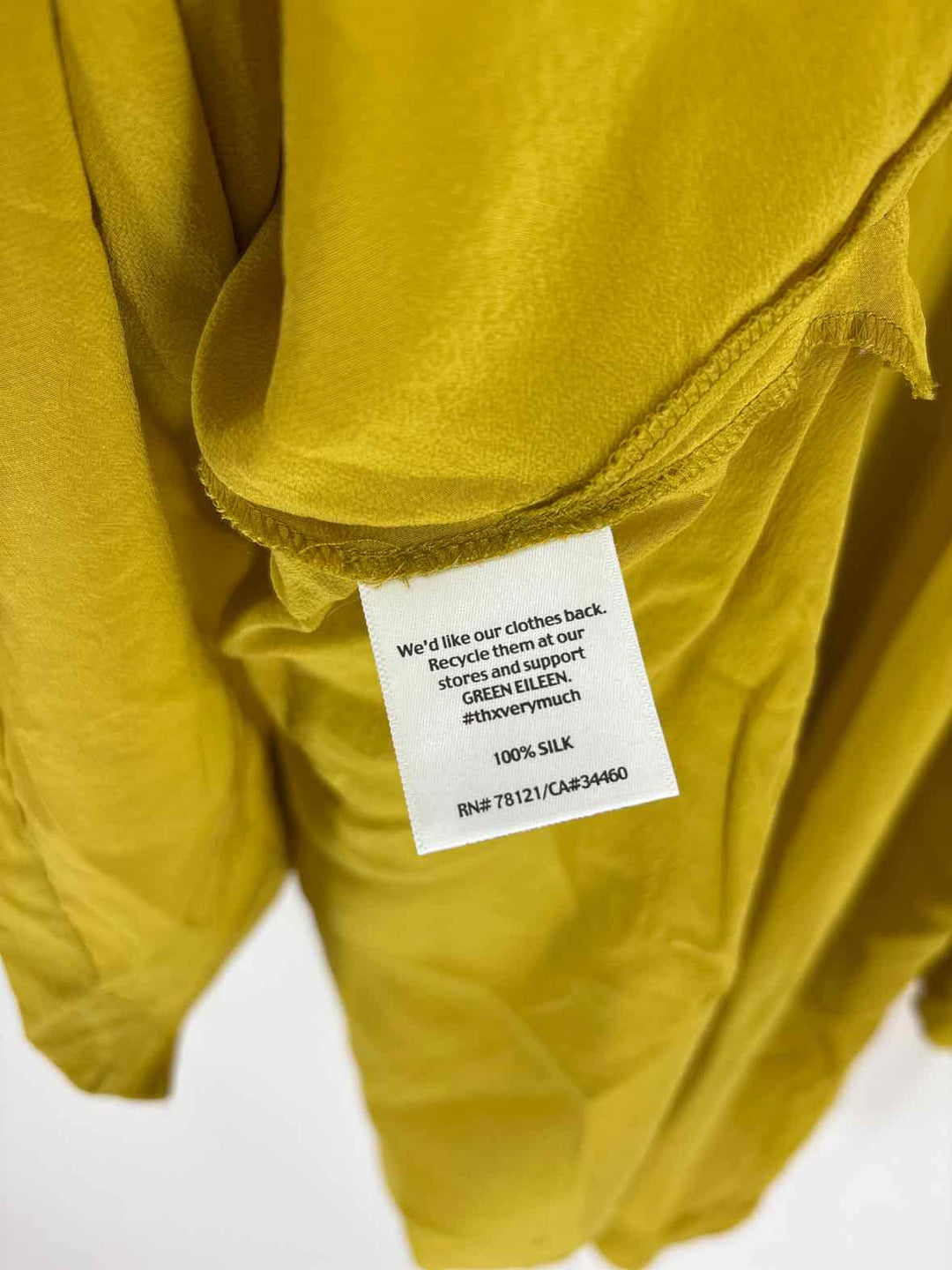 Size XL Eileen Fisher Lime Green Silk Shirt