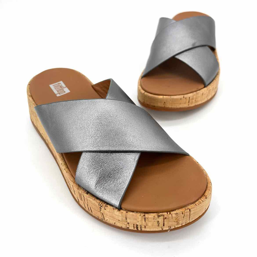 Shoe Size 5 FITFLOP Silver Faux Leather Sandals