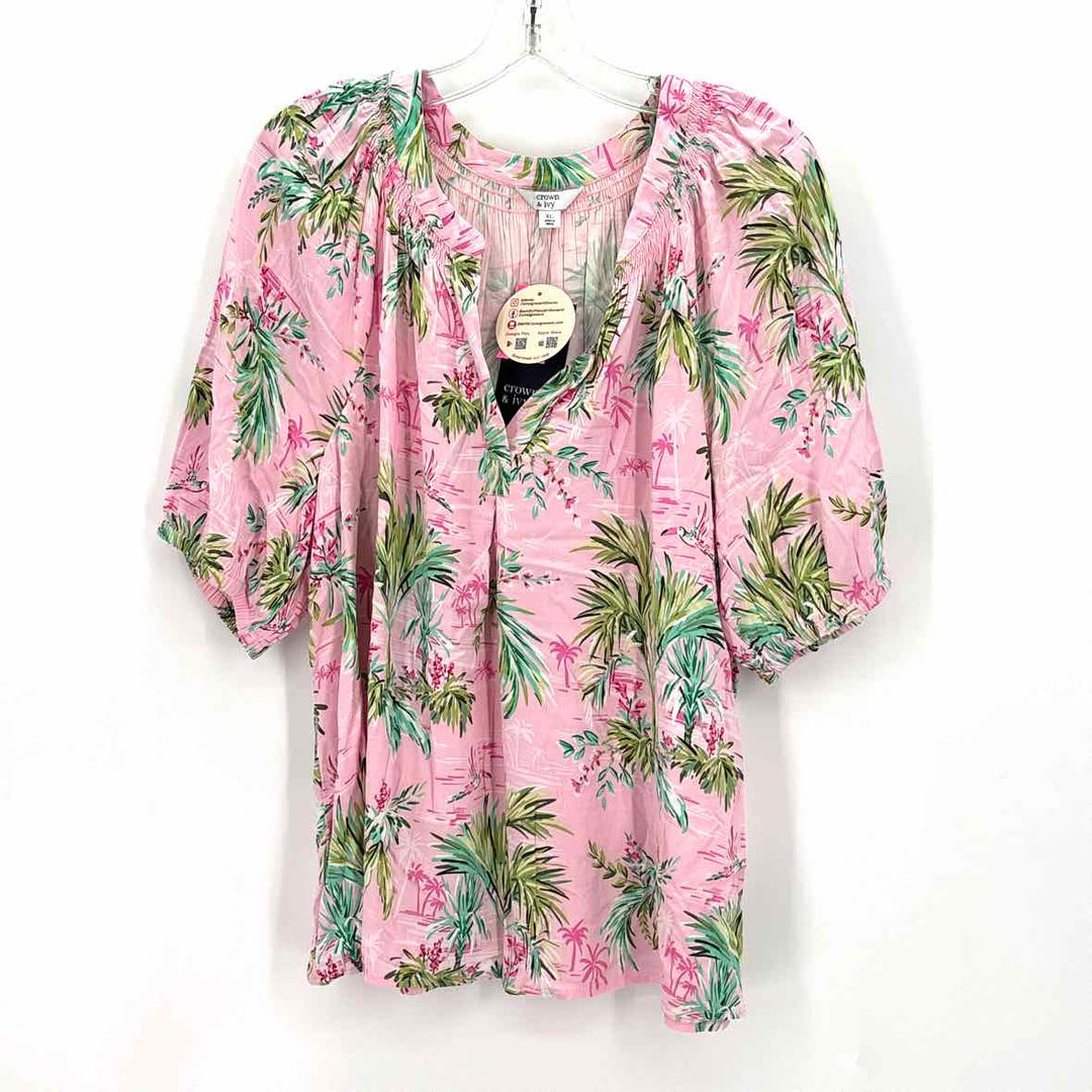 Size XL CROWN & IVY Pink Shirt