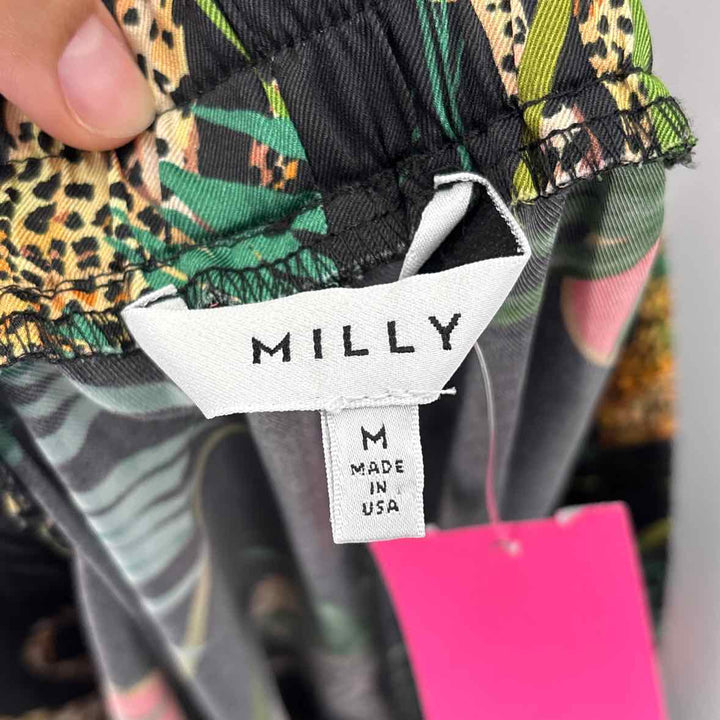 Size M MILLY Black Print Pants