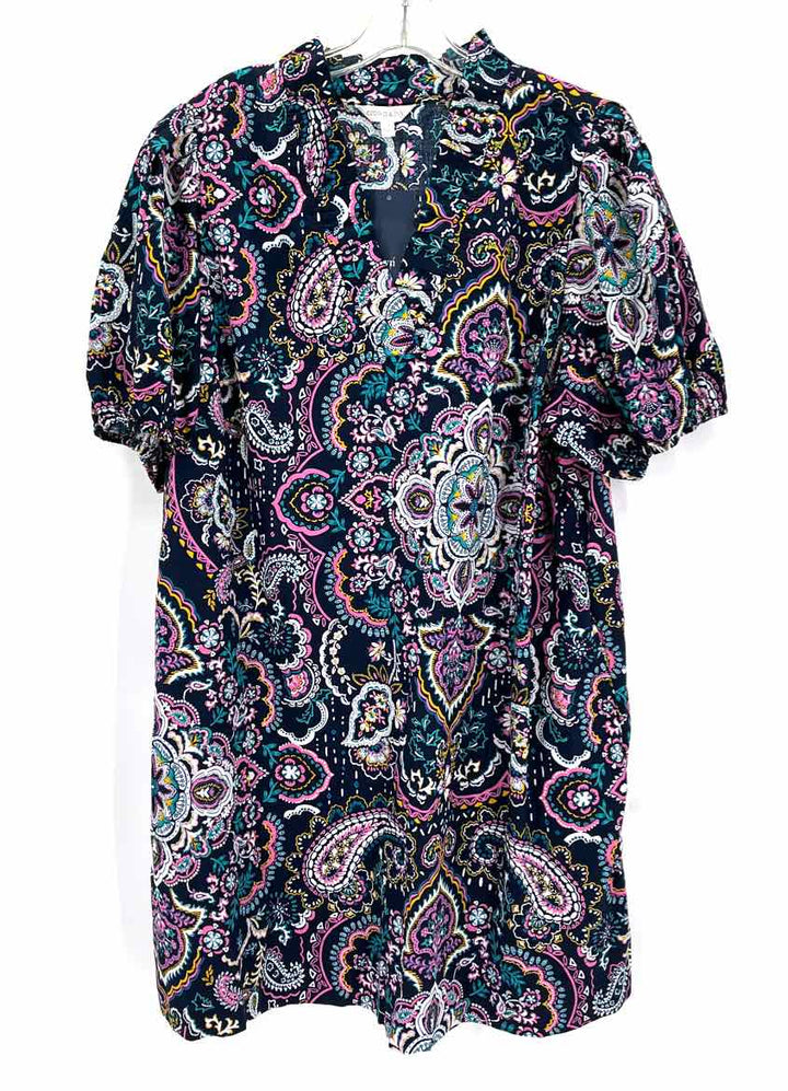 Size 3X CROWN & IVY Navy Print Dress