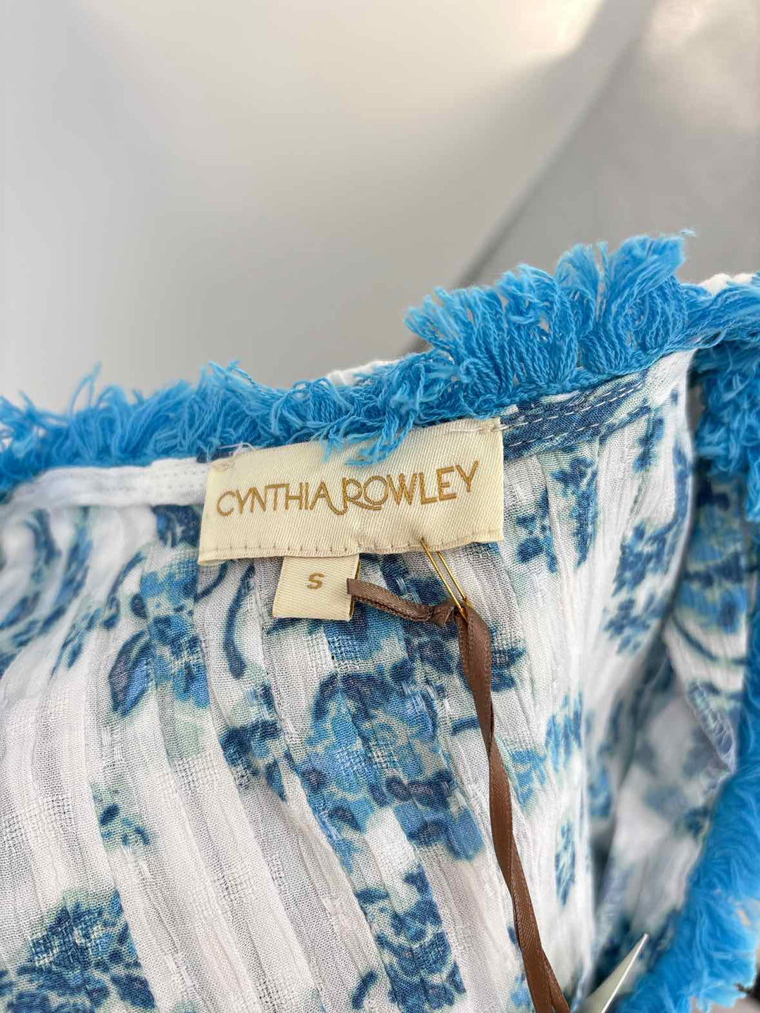 Size S CYNTHIA ROWLEY Blue Print Dress