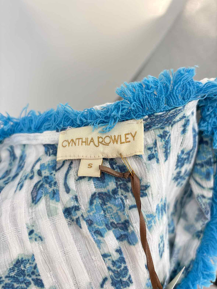 Size S CYNTHIA ROWLEY Blue Print Dress