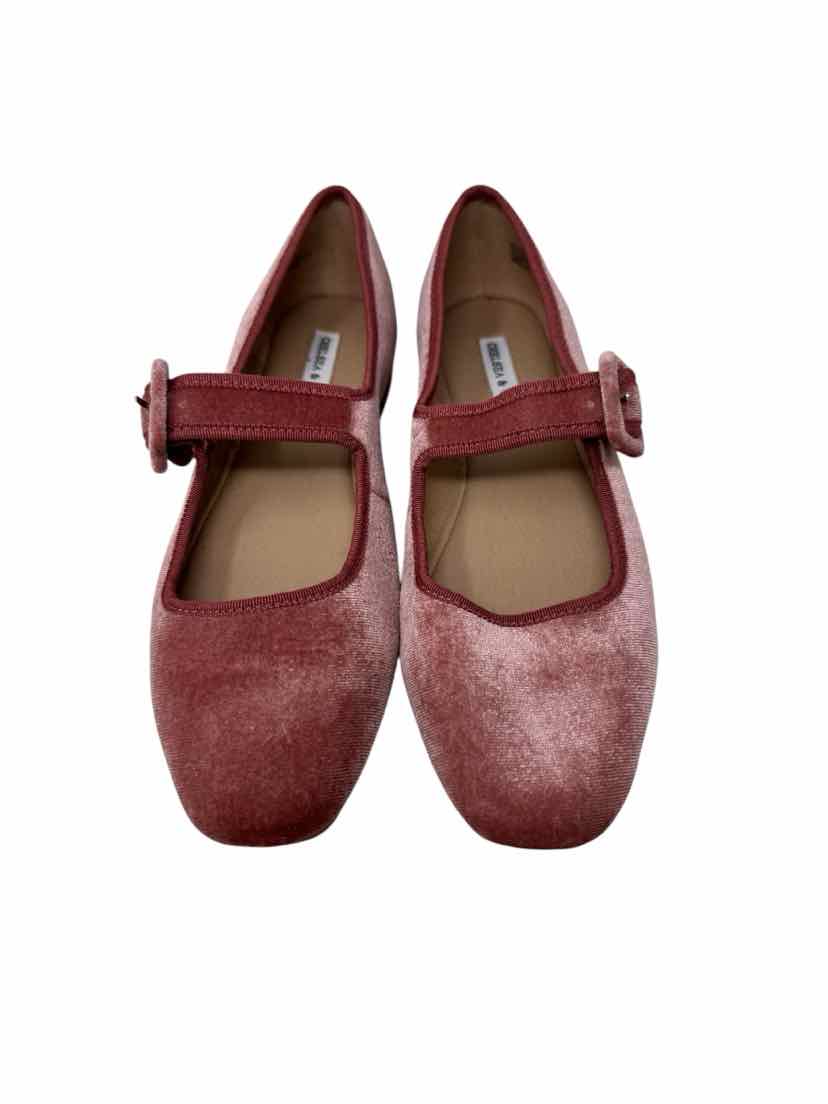 Shoe Size 7.5 CHELSEA & THEODORE Pink Velour Flats