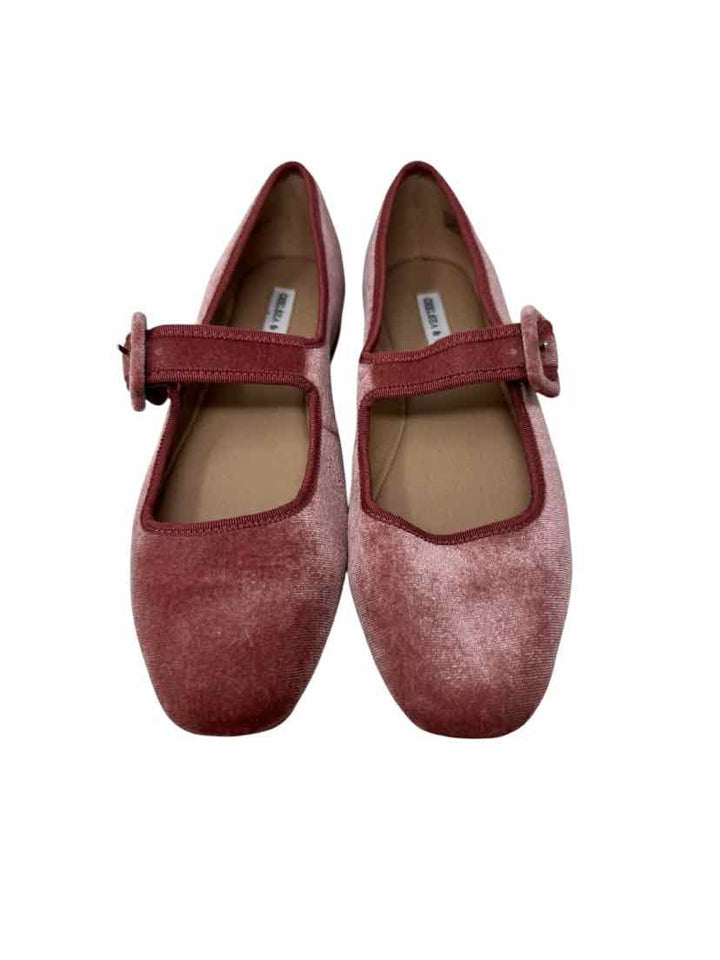 Shoe Size 7.5 CHELSEA & THEODORE Pink Velour Flats