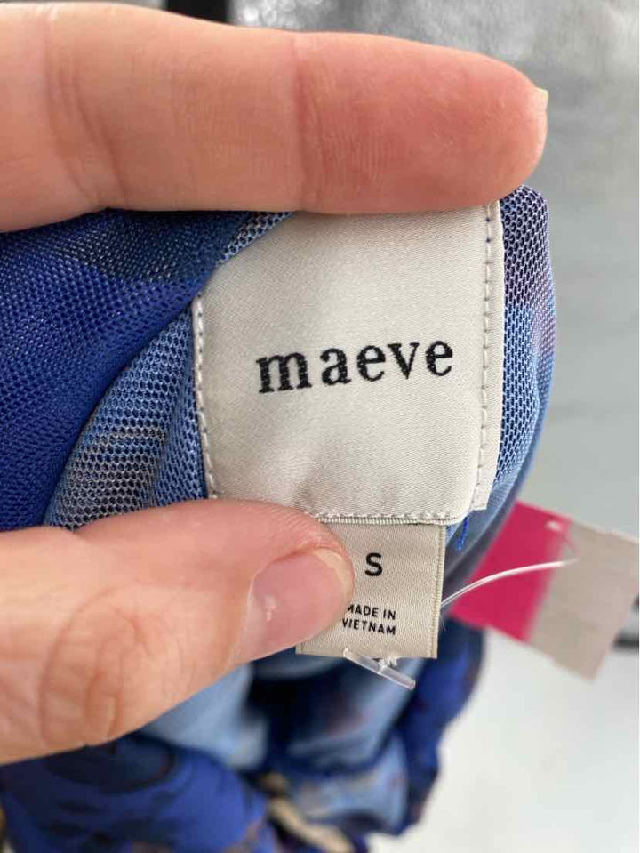 Size S MAEVE Blue Print Shirt