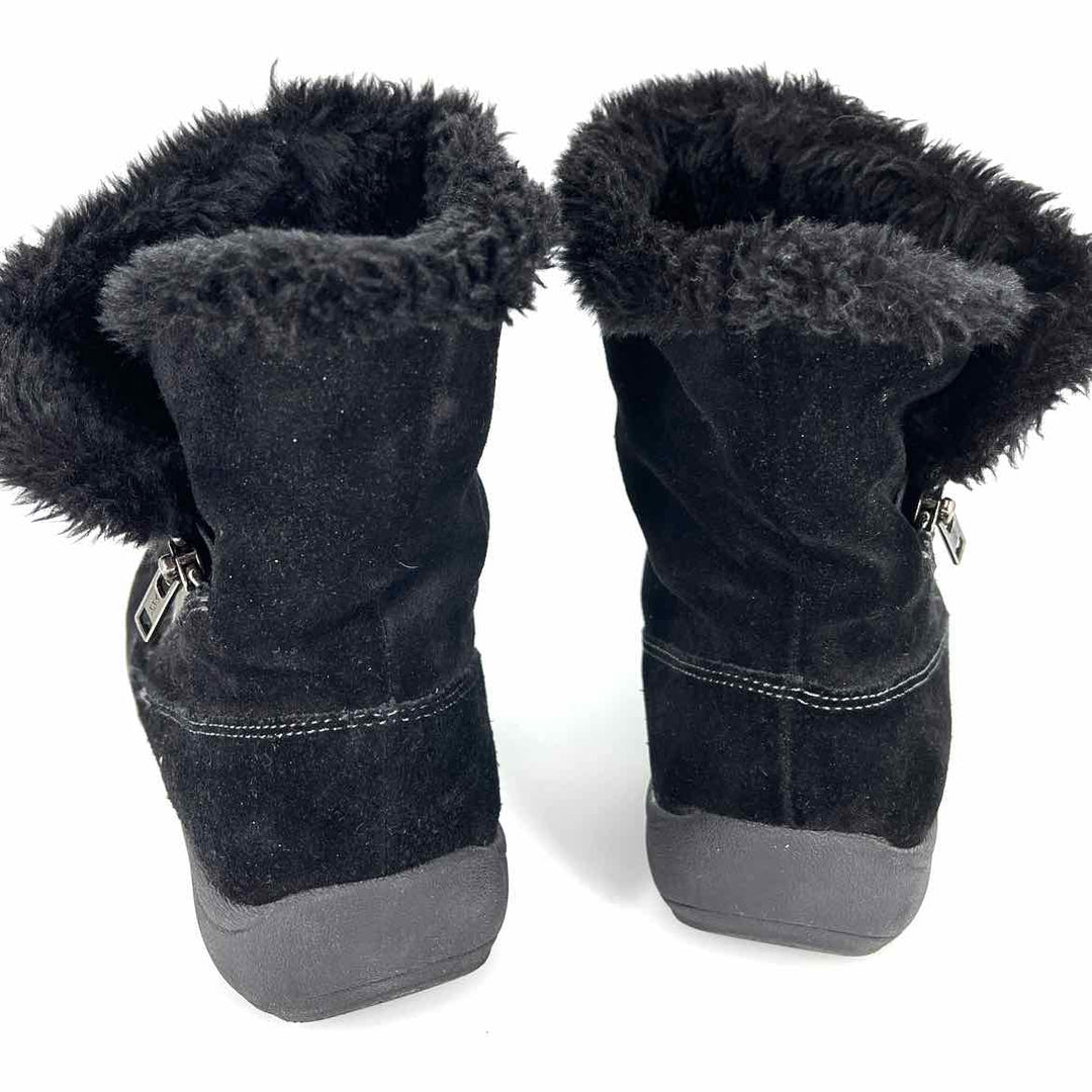 Shoe Size 10 Naturalizer Black Leather Faux Fur Boots