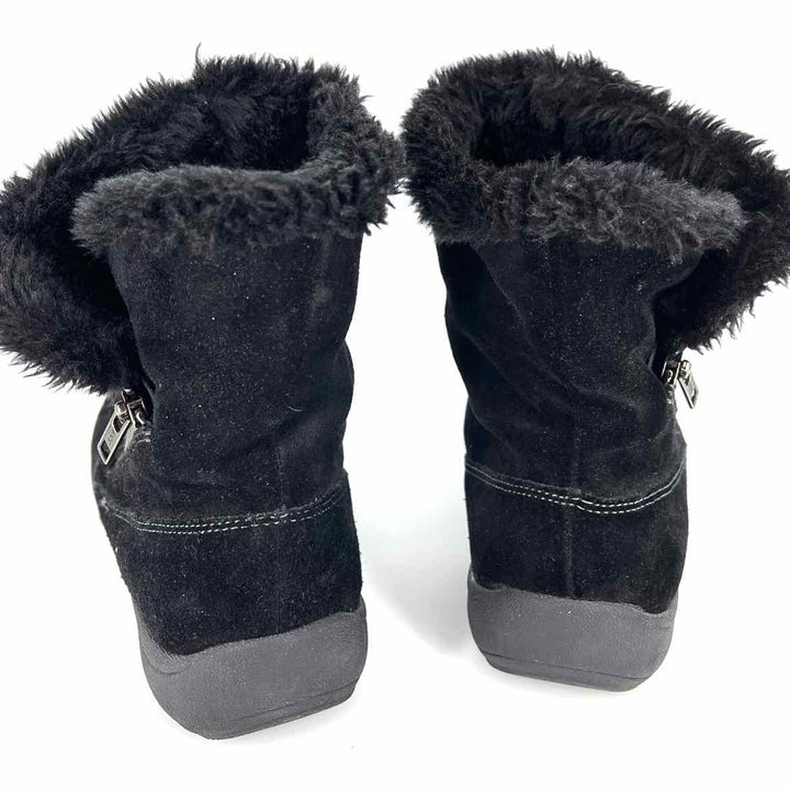 Shoe Size 10 Naturalizer Black Leather Faux Fur Boots