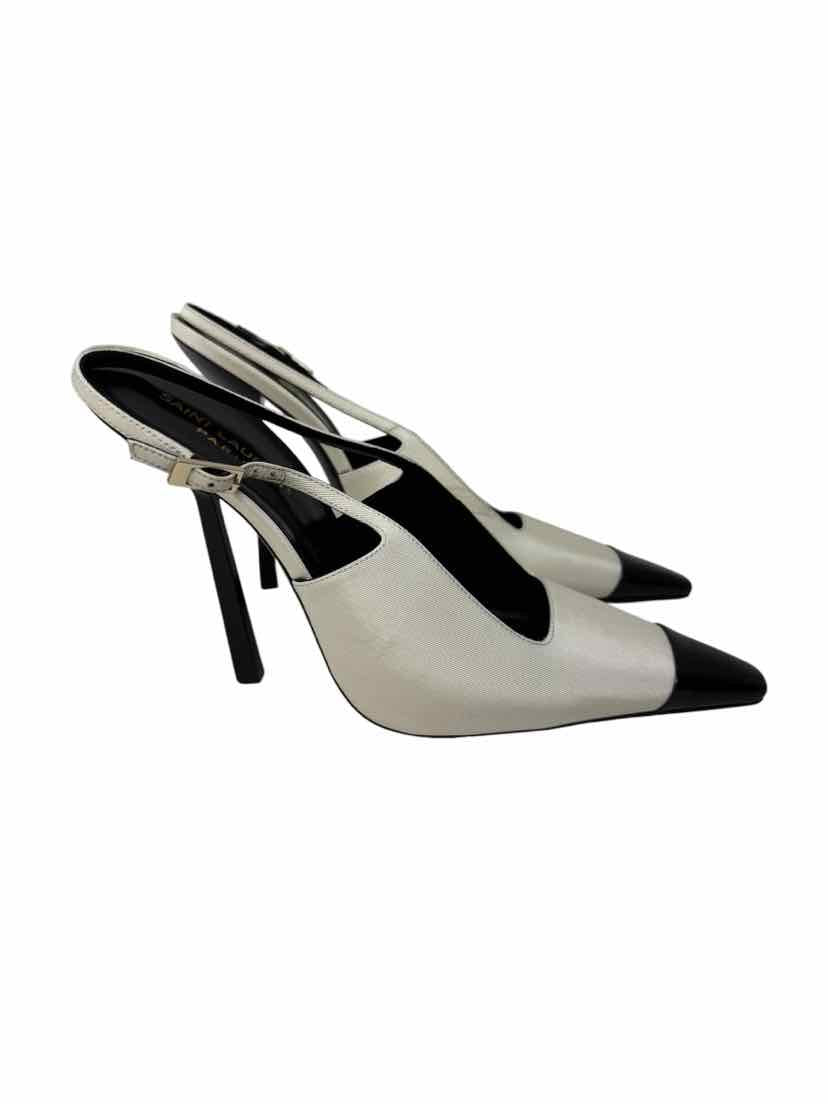 Shoe Size 41 SAINT LAURENT Ivory Sateen Luxury - Pumps