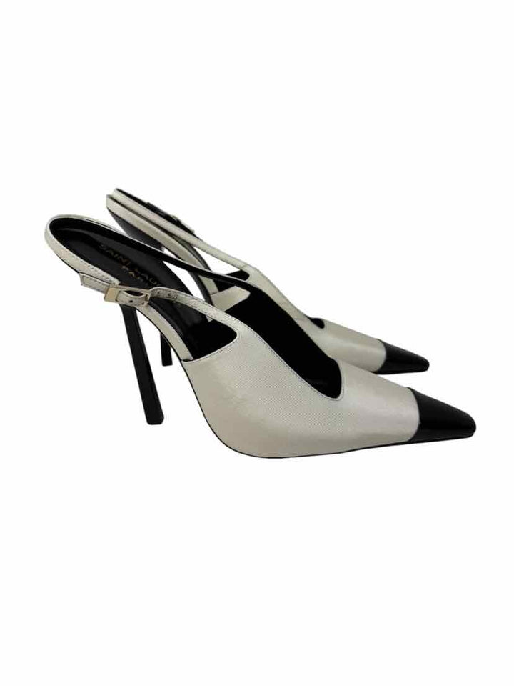 Shoe Size 41 SAINT LAURENT Ivory Sateen Luxury - Pumps