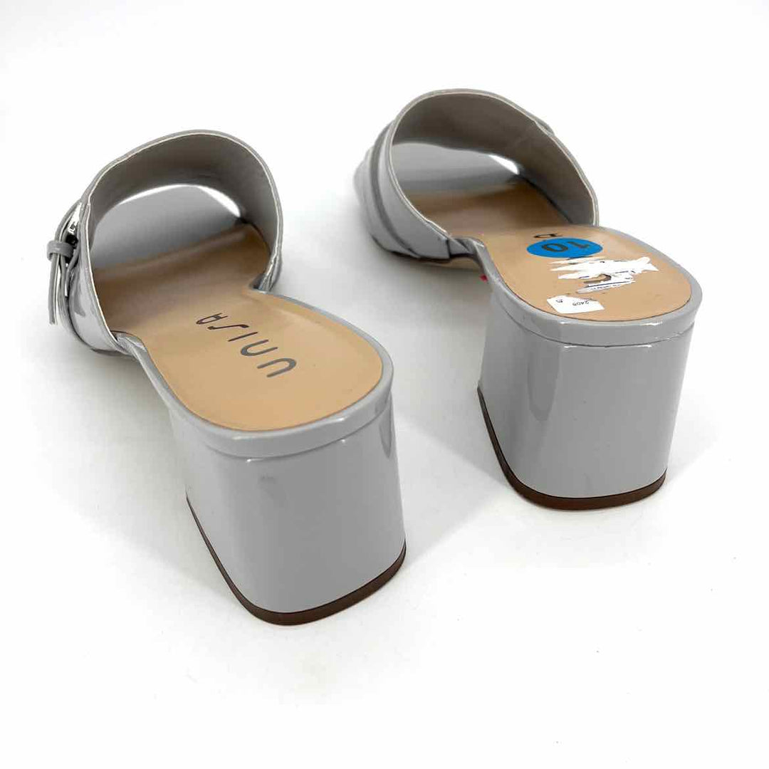 Shoe Size 10 UNISA Gray Patent Sandals
