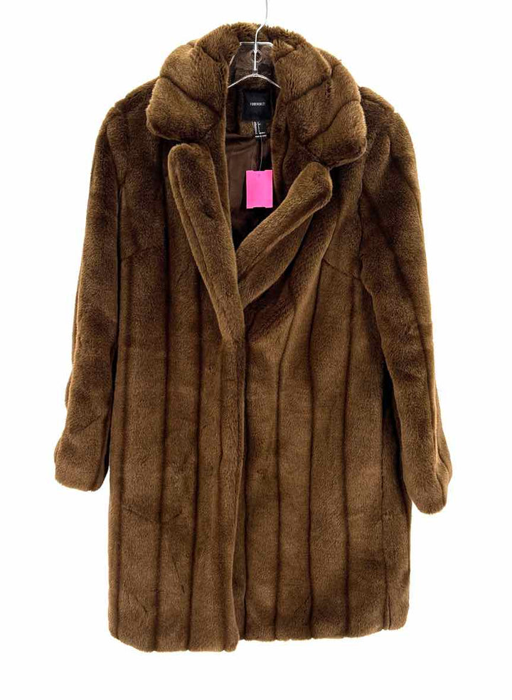 Size S Forever 21 Brown Faux Fur Coat