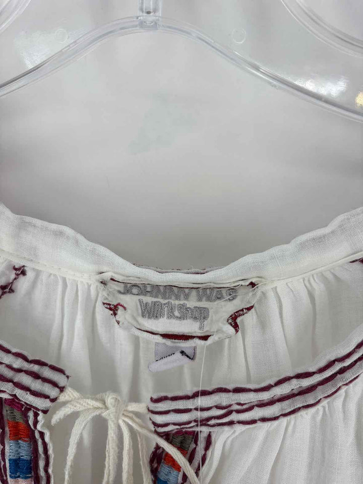 Size L Johnny Was White Shirt