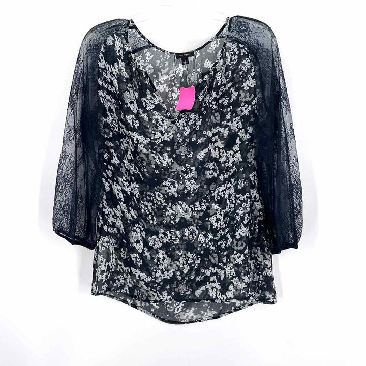 Size M Ann Taylor Navy Print Shirt