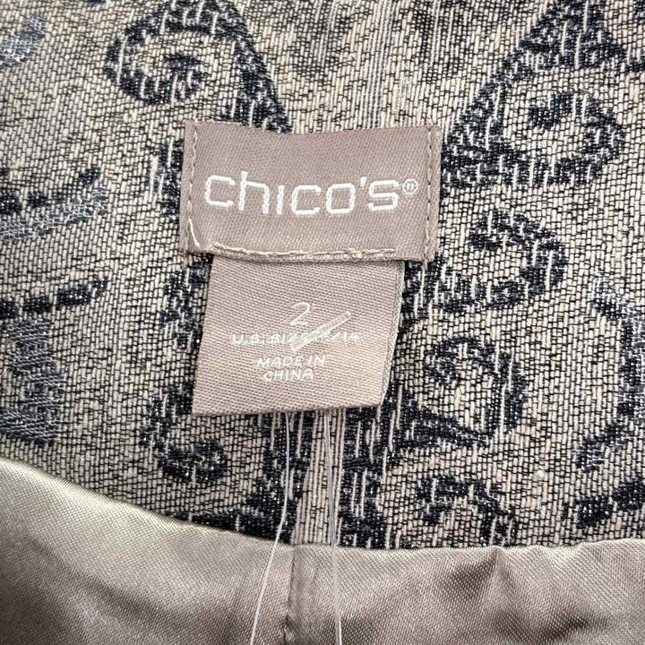 Size L Chico's Blue Sateen Blazer