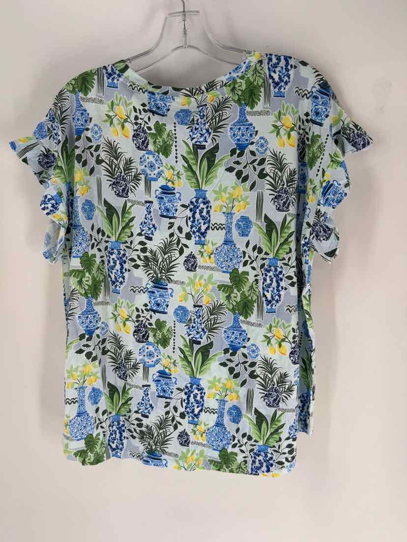 Size L CROWN & IVY Blue Shirt