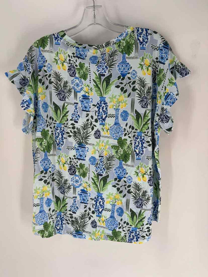 Size L CROWN & IVY Blue Shirt