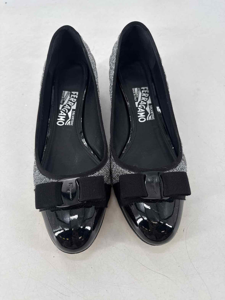 Shoe Size 10 SALVADORE FERRAGAMO Silver Luxury - Pumps