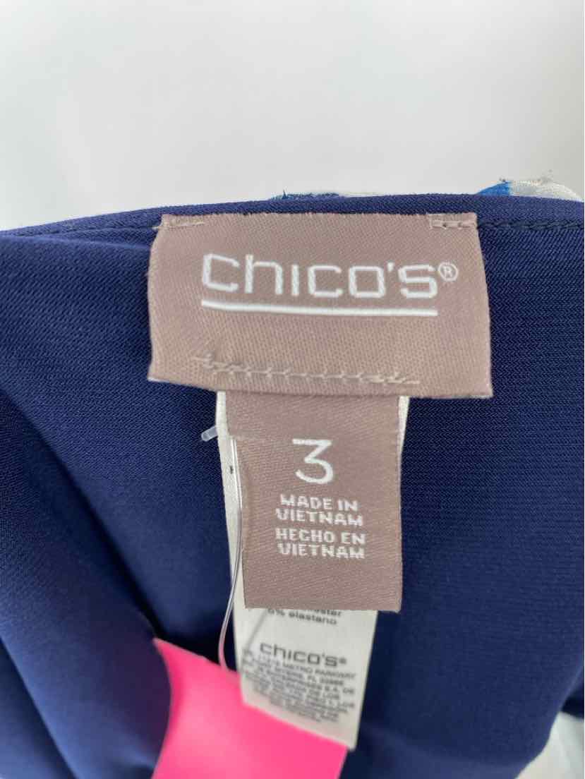 Size XL Chico's Navy Print Shirt