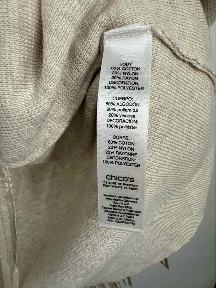 Size XL Chico's Tan Cardigan