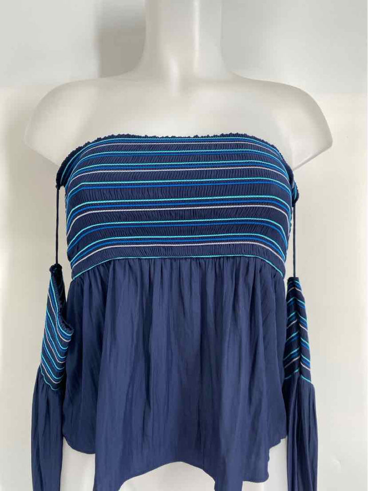 Size S Ramy Brook Blue Print Shirt