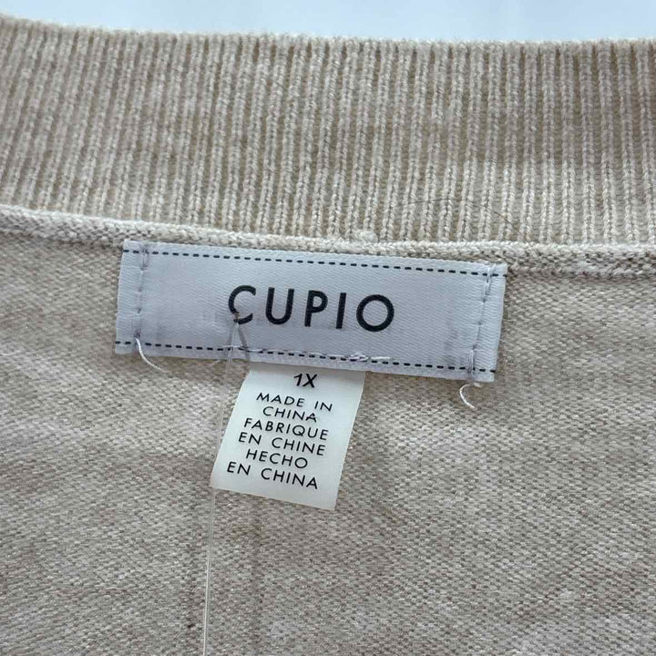Size 1X CUPIO Tan Sweater
