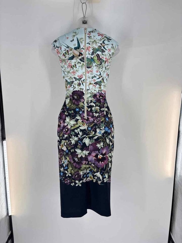 Size 1 TED BAKER Multi-Color Dress