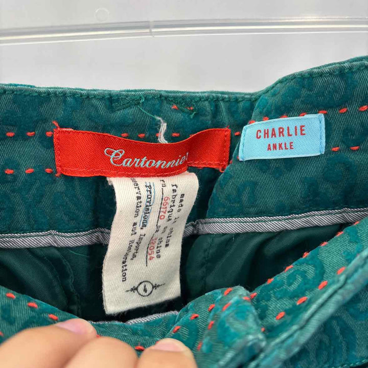 Size 4 Anthropologie Teal Velvet Pants