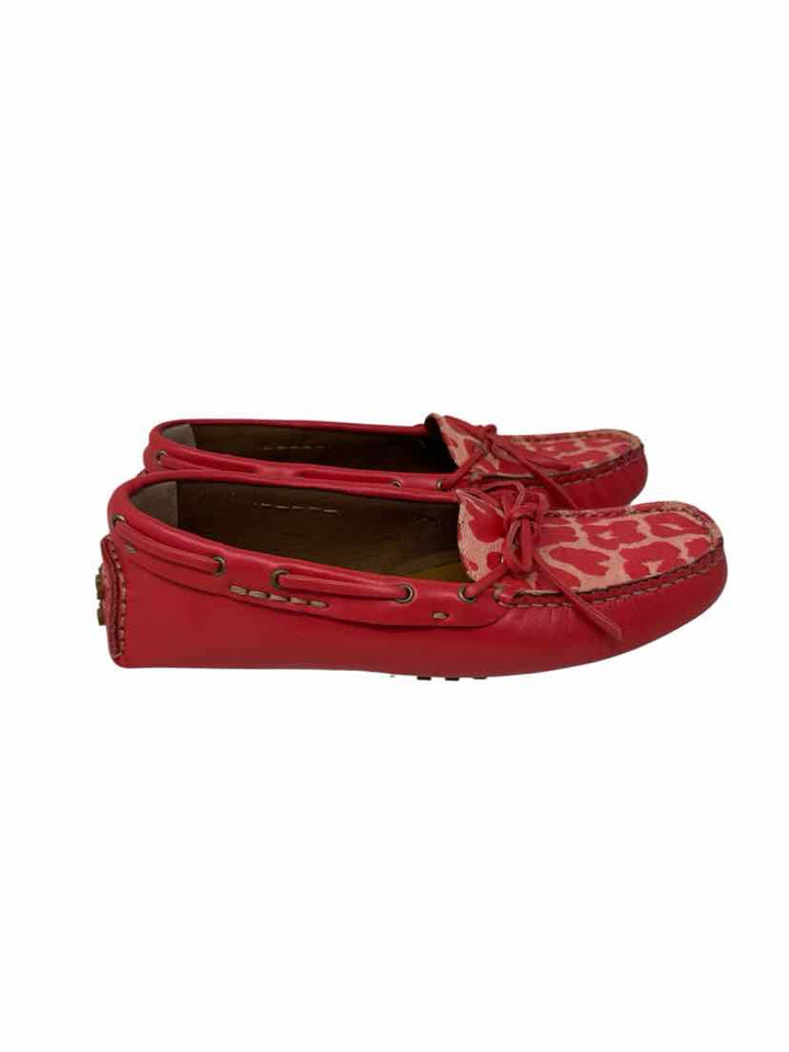 Shoe Size 38 Fendi Peach Leather Luxury - Flats