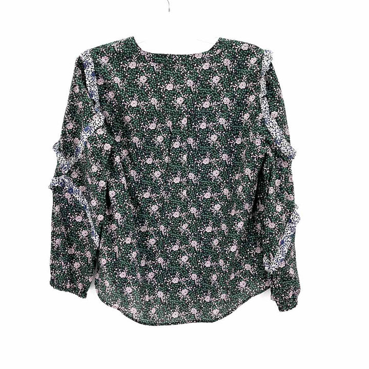 Size M J Crew Green Print Shirt
