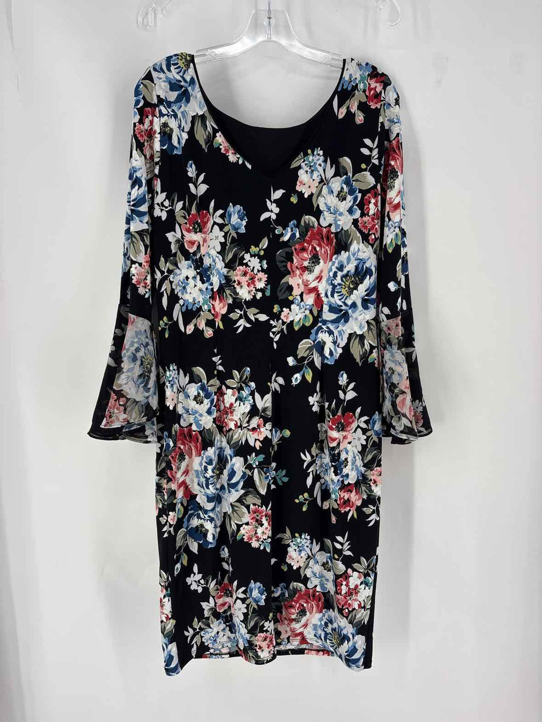 Size L White House Black Market Black Print Dress