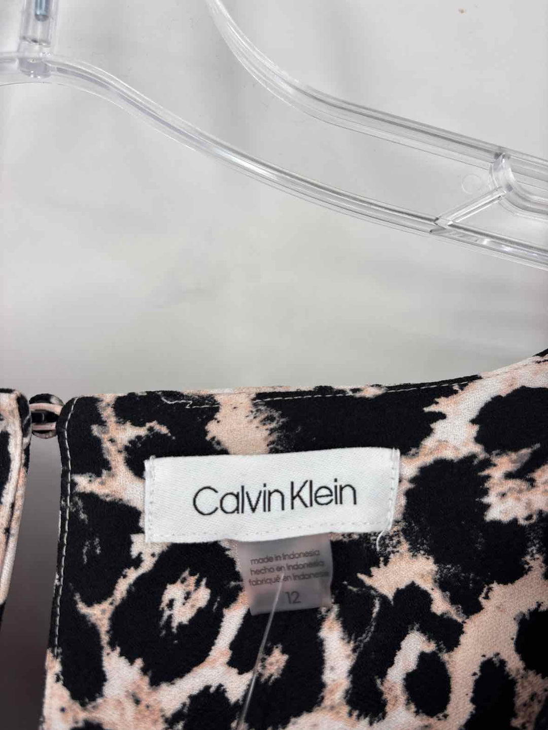 Size 12 Calvin Klein Black Print Dress