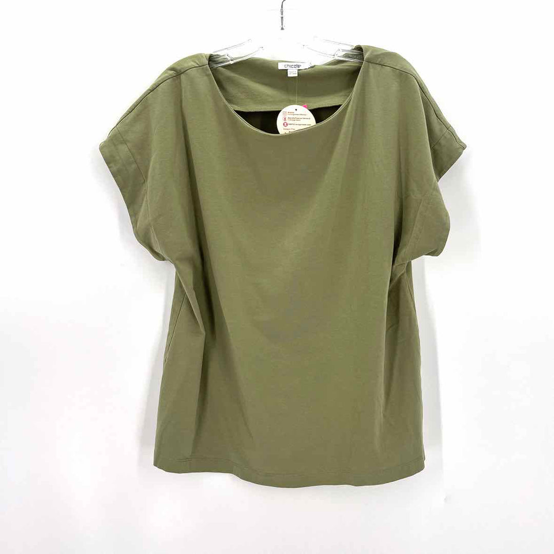 Size XL Chico's Sage Cotton Spandex Shirt
