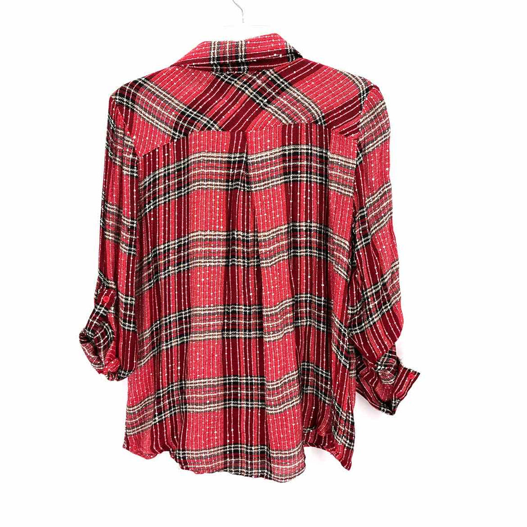 Size L Style & Co Red Sequined Shirt