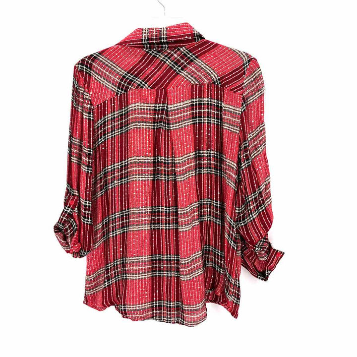 Size L Style & Co Red Sequined Shirt