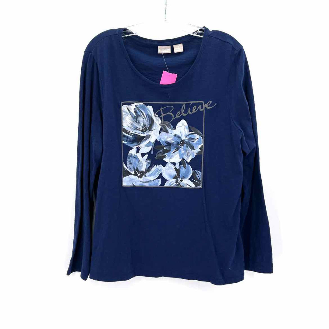 Size L Chico's Navy Shirt
