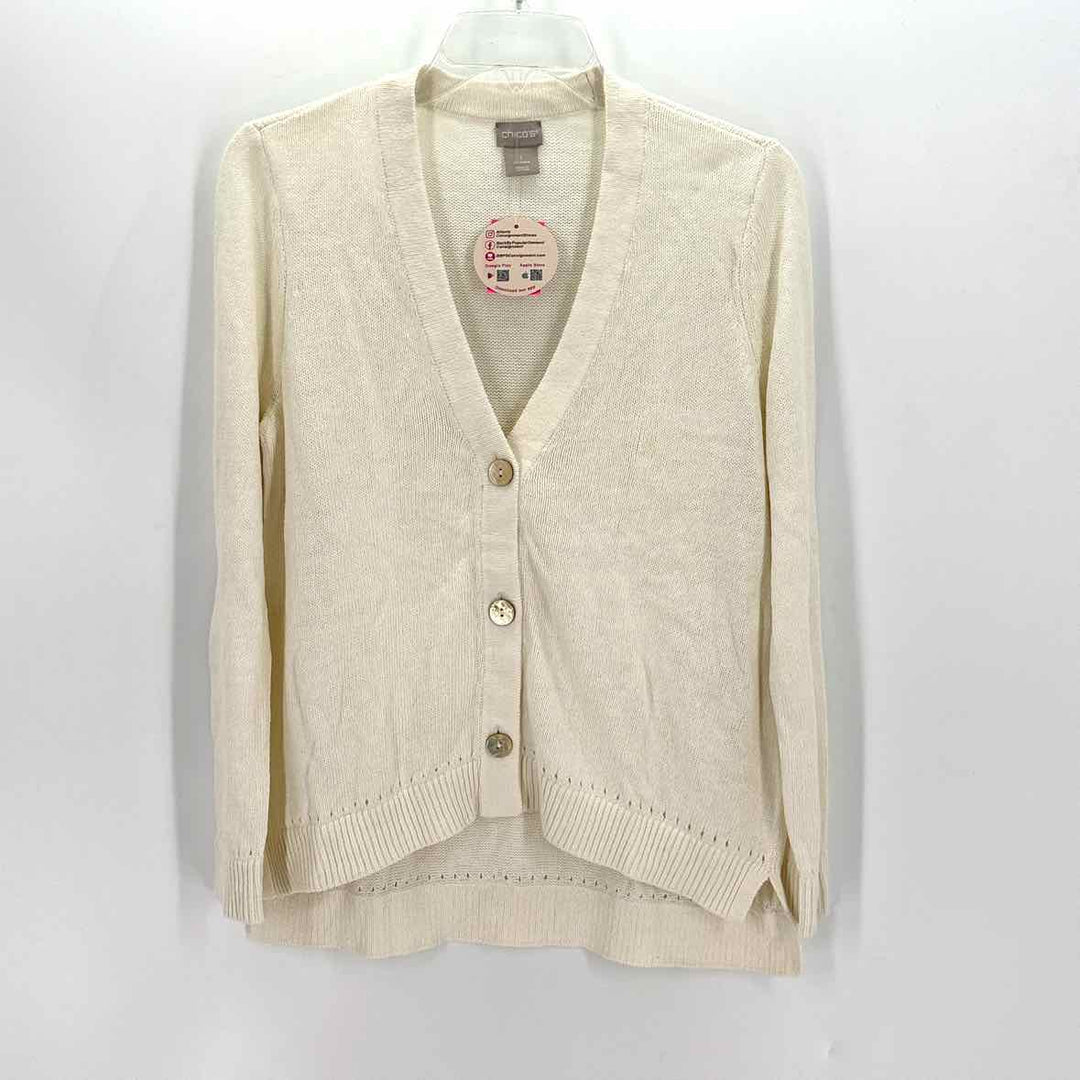 Size M Chico's Cream Knit Cardigan